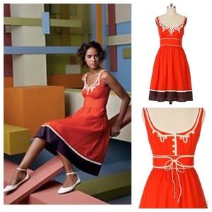 Anthropologie orange floreat dress